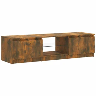 Lumarko Szafka pod TV, z LED, przydymiony dąb, 140 x 40 x 35,5 cm - Szafki RTV - miniaturka - grafika 9