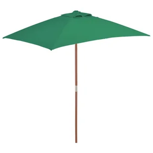 vidaXL Parasol ogrodowy na drewnianym słupku, 150 x 200 cm, zielony - Parasole ogrodowe - miniaturka - grafika 9