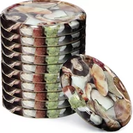 Pojemniki kuchenne - Metalowe wieczka do słoików 10 szt. 66mm "Grzyby" - miniaturka - grafika 1