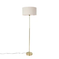 Lampy stojące - QAZQA Lampa podłogowa regulowana złota z kloszem jasnoszarym 50 cm - Parte - miniaturka - grafika 1