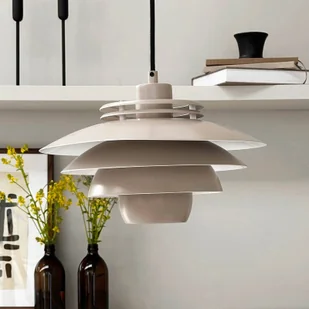 Lampa wisząca Dyberg Larsen Ejka mini, beżowy, Ø 30 cm, metal - Lampy sufitowe - miniaturka - grafika 1