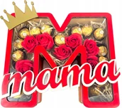 Zestawy upominkowe - Ekskluzywny Zestaw Prezentowy Dla Mamy - Róże & Ferrero Rocher W Pudełku M - miniaturka - grafika 1
