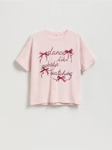 Reserved - T-shirt z aplikacją - pastelowy róż - Koszulki dla dziewczynek - miniaturka - grafika 1