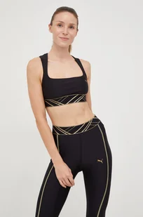 Puma biustonosz sportowy Deco Glam kolor czarny - Bielizna sportowa damska - miniaturka - grafika 1