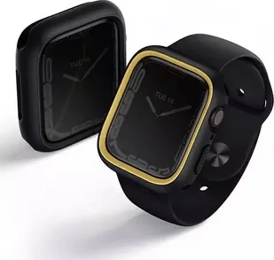 Uniq Etui ochronne UNIQ Moduo do Apple Watch Series 4/5/6/7/8/SE 44/45mm czarny-musztardowy/midnight-mustard - Akcesoria do smartwatchy - miniaturka - grafika 1