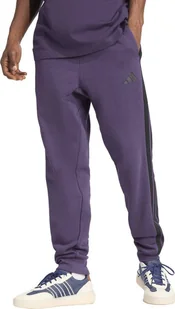 Spodnie męskie adidas Essentials 3-Stripes Fleece fioletowe JX0750 L - Spodnie sportowe męskie - miniaturka - grafika 1