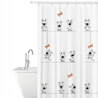 Maty antypoślizgowe - Tatkraft Funny Dogs tekstylna zasłona prysznicowa - miniaturka - grafika 1