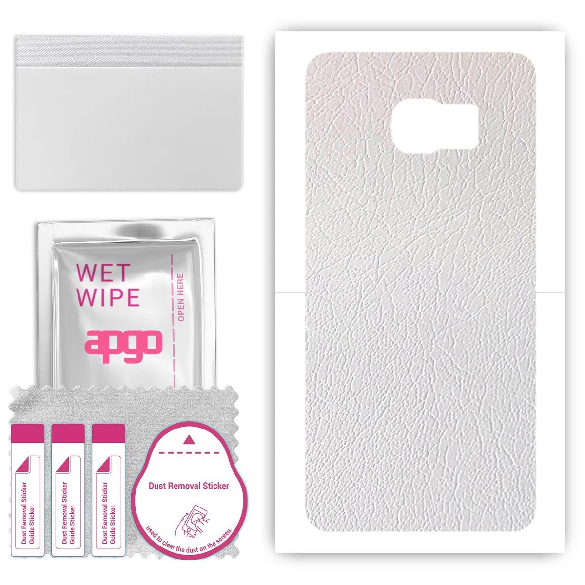 Folia naklejka skórka strukturalna na TYŁ do Samsung Galaxy S6 Edge Plus SM-G928F - Skóra Biała - apgo SKINS