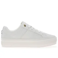 Trampki damskie - Buty Tommy Hilfiger Essential TH Monogram Leather Flatform FW0FW07945-YBL - białe - miniaturka - grafika 1