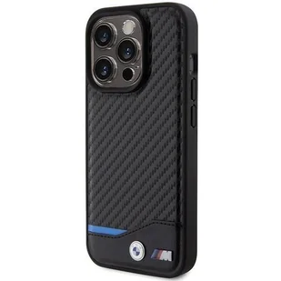 Etui BMW Leather Carbon na iPhone 15 Pro - czarne - Etui i futerały do telefonów - miniaturka - grafika 2