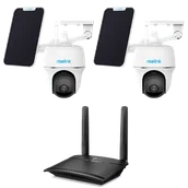 Systemy inteligentnych domów - 2x Reolink Argus PT 2K 4Mpix WiFi Akumulator z panelem solarnym+ 2x Panel Solarny + Router TP-LINK MR100 4G LTE - miniaturka - grafika 1