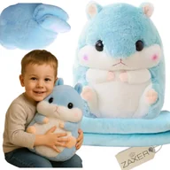 Maskotki i pluszaki - CHOMIK PLUSZOWY Z KOCEM PRZYTULANKA PLUSZAK MIŚ PODUSZKA Z KOCEM MASKOTKA DUŻY 40CM - miniaturka - grafika 1