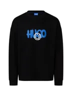 Bluzy męskie - HUGO BLUE Bluza męska - Nimaylong Mężczyźni Bawełna czarny wzorzysty, S - miniaturka - grafika 1