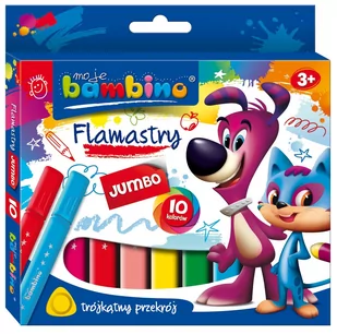 Flamastry Trójkątne Jumbo Bambino 10 Kolorów - Przybory szkolne - miniaturka - grafika 1