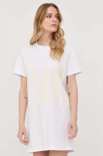 Sukienki - Liviana Conti Liviana Conti sukienka bawełniana kolor biały mini prosta - grafika 1