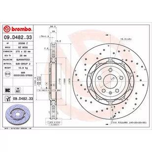 Tarcza hamulcowa BREMBO 09.D482.33 - Tarcze hamulcowe - miniaturka - grafika 1