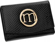 Portfele - Mały Portfel Damski Monnari Z Klapą Ze Wzorem Skóry Elegancki Czarny Lakier - miniaturka - grafika 1
