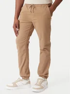 Spodnie męskie - Tommy Jeans Joggery DM0DM23102 Brązowy Regular Fit - miniaturka - grafika 1