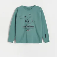 Bluzki dla chłopców - Reserved - Longsleeve oversize Pokémon - morski - miniaturka - grafika 1