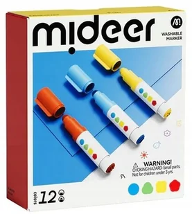 mideer Szybkoschnące, miękkie, zmywalne kredki (12 kolorów) - Przybory szkolne - miniaturka - grafika 1