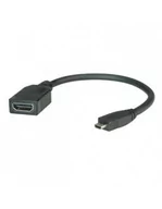Kable - ROLINE kabel HDMI High Speed z Ethernet, Typ A F-D M, 15cm - miniaturka - grafika 1