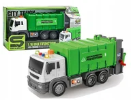 Samochody i pojazdy dla dzieci - Duża Śmieciarka Interaktywna z Dźwiękiem Światłem Dla Dzieci Zielony Pojazd - miniaturka - grafika 1