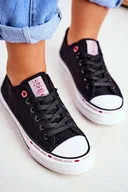 Trampki damskie - Trampki Damskie Cross Jeans Czarne Siateczka Ff2R4015C-36 - miniaturka - grafika 1