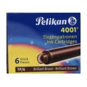 Naboje i atramenty - Pelikan NABOJE KRÓTKIE TP 6szt BRĄZOWE - miniaturka - grafika 1