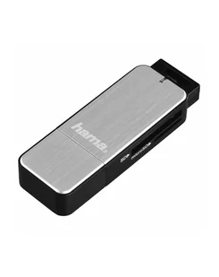 Hama Czytnik kart SD/microSD USB 3.0 srebrny - Czytniki kart pamięci - miniaturka - grafika 1