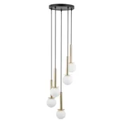 Lampy sufitowe - Wisząca lampa Daisy 40771 Sigma bubbles sople do jadalni złota biała - miniaturka - grafika 1