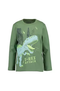 Bluzki dla chłopców - Zielona bluzka chłopięca z dinozaurem - grafika 1