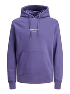 Bluzy męskie - Bestseller A/S Męska bluza z kapturem Jorvesterbro Sweat Hood Noos, Twilight Purple, XXL - miniaturka - grafika 1