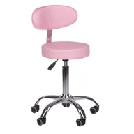 Krzesła i taborety kosmetyczne - Beauty System Taboret kosmetyczny z opar. BD-9934 różowy BD-9934/FU5072 - miniaturka - grafika 1