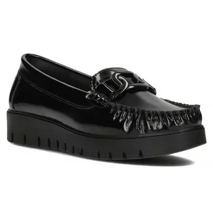 Skórzane półbuty damskie Filippo DP3334/23 BKL czarny - Moda i Uroda OUTLET - miniaturka - grafika 1