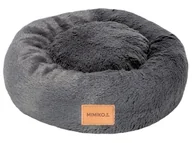 Legowiska dla psów - MIMIKO Pets Legowisko Shaggy okrągłe M 45cm grafitowe - miniaturka - grafika 1
