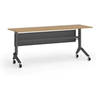 Biurka - Mobilny stół PRIMO MOVE, 1800 x 600 mm, podstawa czarna, buk - miniaturka - grafika 1
