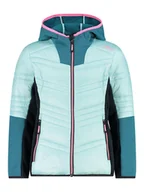 Kurtki i płaszcze dla dziewczynek - CMP Kurtka hybrydowa w kolorze turkusowym - miniaturka - grafika 1