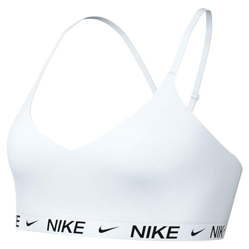 Nike Damski biustonosz sportowy Dri-Fit Indy Light Support Bra, biały/czarny, FD1062-101, 2XL