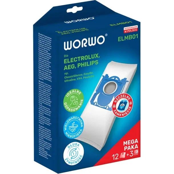 Worki Do Odkurzacza AEG Essensio AEO 5400–5499 (12 sztuk ELMB01X12)