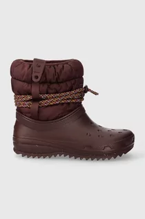 Śniegowce damskie - Crocs śniegowce Classic Neo Puff Luxe Boot kolor bordowy 207312 - grafika 1