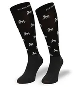 Skarpetki damskie - Podkolanówki jeździeckie SPJM, czarne w konie, 39/42 - miniaturka - grafika 1