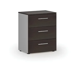Komoda biurowa do biurka PRIMO GRAY, 740 x 600 x 420 mm, szary/wenge - Szafki biurowe - miniaturka - grafika 1