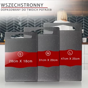 Zestaw desek do krojenia 3 elementy Classbach C-SB 4012 K (szary) - Deski do krojenia - miniaturka - grafika 3