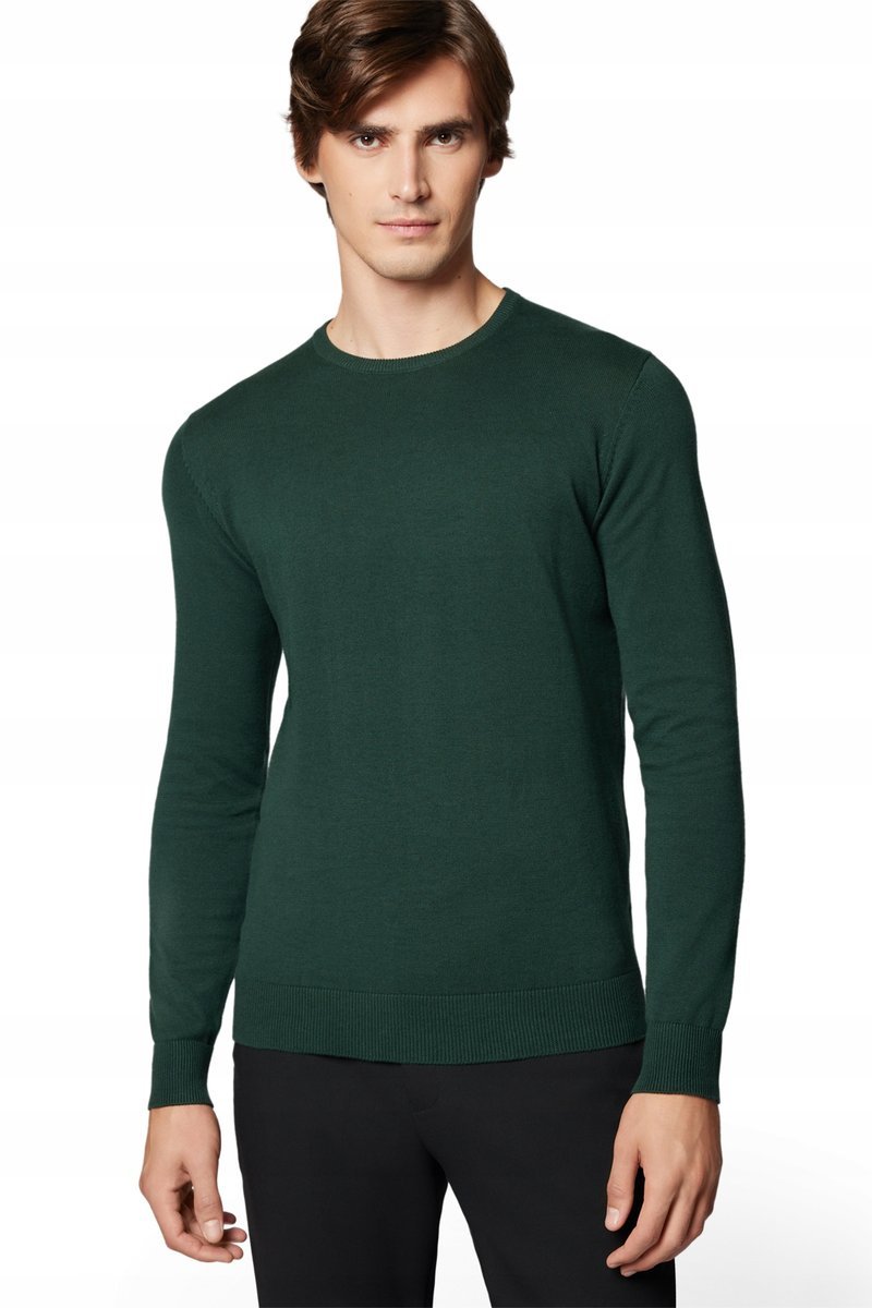 Sweter Męski Zielony Bawełniany O-neck Próchnik PM8 L