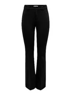 Spodnie damskie - Bestseller A/S Damskie spodnie ONLPEACH MW Flared Pant TLR NOOS, czarne, 36/32, Schwarz, 36W / 32L - miniaturka - grafika 1