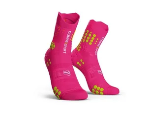 COMPRESSPORT Skarpetki do biegania trailowe ProRacing Socks v3.0 różowe - Skarpetki sportowe męskie - miniaturka - grafika 1