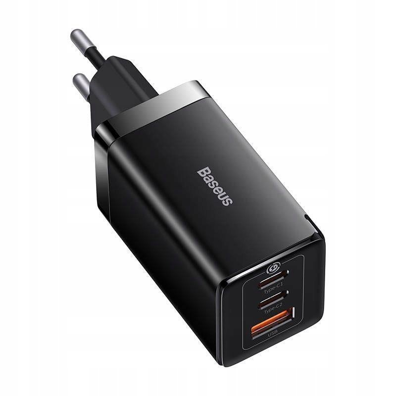 Szybka Ładowarka Sieciowa Gan 2Xusb C 1Xusb 65W Baseus Gan5 Pro + Kabel Usb