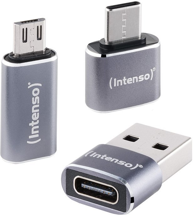 Adapter USB Intenso 7600913 USB-A - USB-C USB-C - MicroUSB Srebrny 7600913