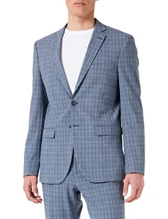 Marynarki męskie - SELECTED HOMME Męska marynarka w kratkę, Grey/Checks:blue, 44 - grafika 1