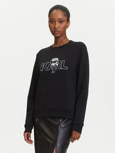 KARL LAGERFELD Bluza A3W20056 Czarny Regular Fit - Bluzy damskie - miniaturka - grafika 1